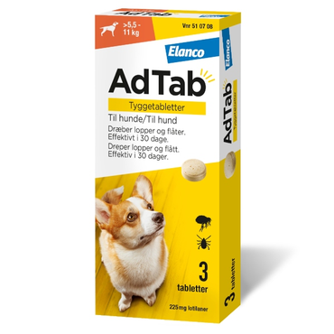 AdTab tyggetabletter til hunde > 5,5 - 11 kg